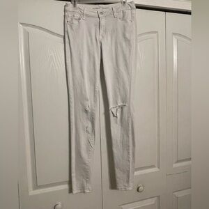 Women's White Distressed Jeans